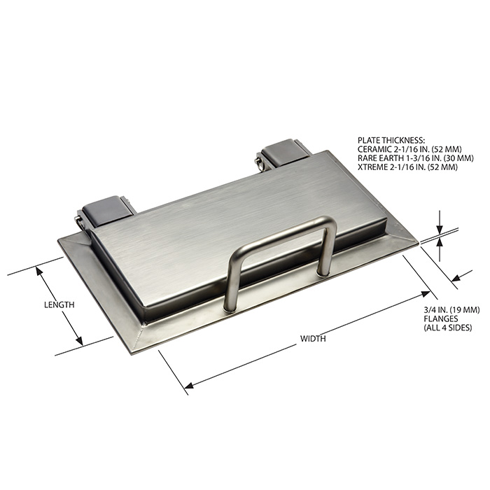Plate Magnet Model A with Dimensions